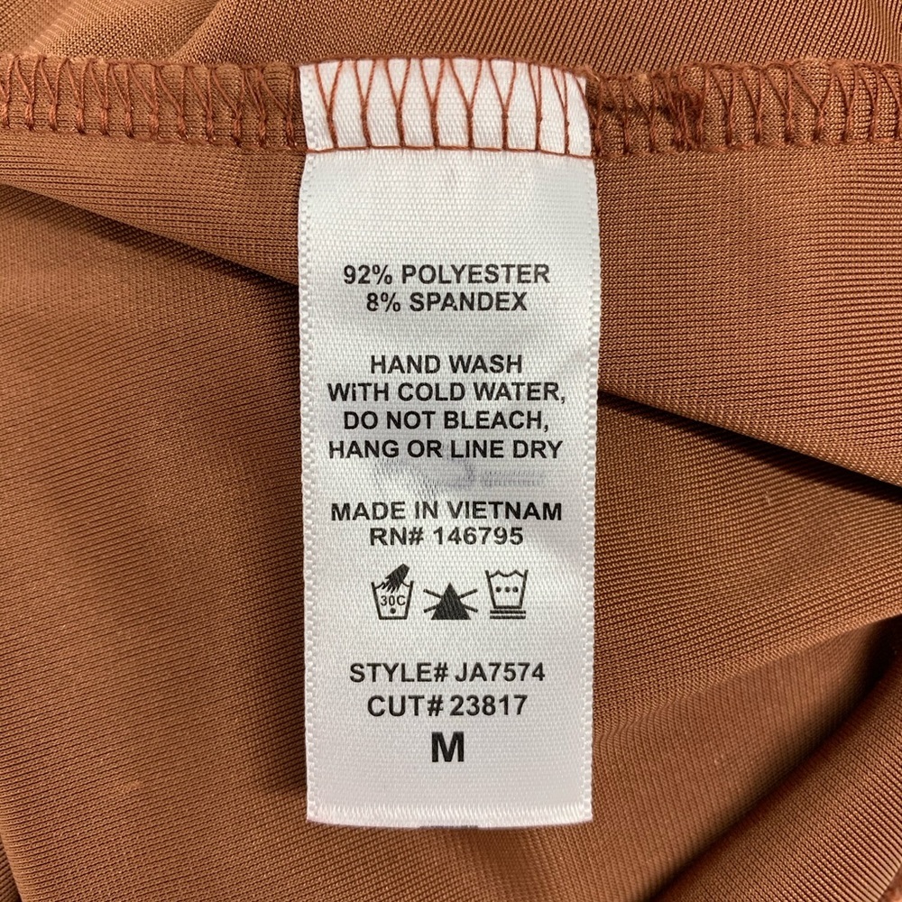 4SI3NNA Knotted Choker Romper M Dusty Copper  Sleeveless Partywear Velvet Luxe - Picture 7 of 7